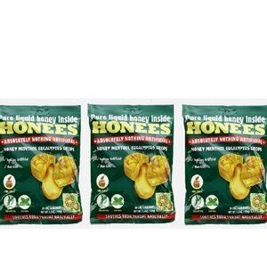 3 PACKS - Honees Cough Drops Soothes Sore Throat Natural Menthol Flavor 20 ct ea